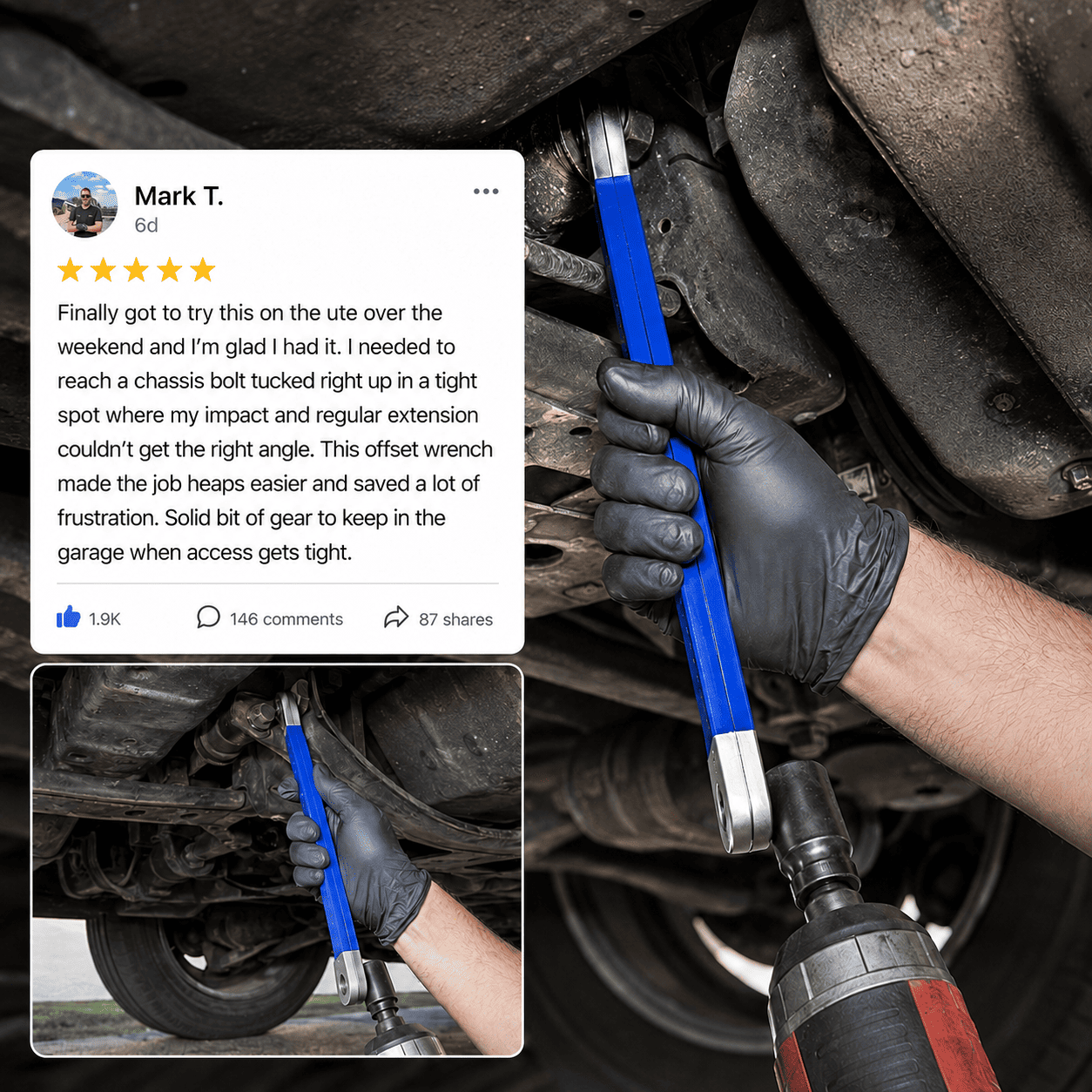 MotorBond™ Offset Extension Wrench Tool